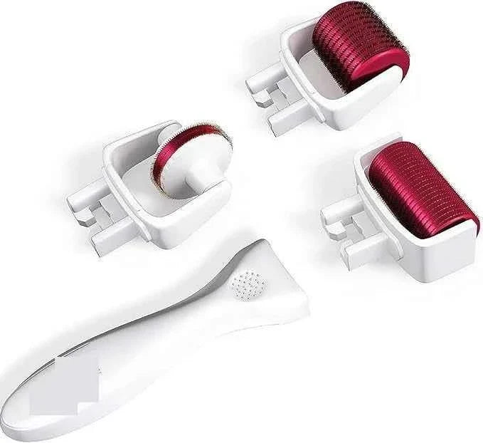 3-in-1 Dermaroller Microneedling Kit | Titanium Micro Needle Meso Roller for Face & Body