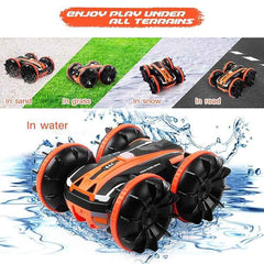 Amphibious Rc Car Remote Control Stunt Car 2 Sides Waterproof Driving On Water And Land 360 Rotate Electronic Vehicle Kids Gift