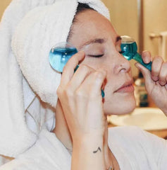 Cooling Facial Ice Globes Set (2 Pcs) | Cryo Face & Eye Massage Balls for Depuffing & Tightening