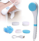Brrnoo 360° Electric Body Bath Brush & Back Scrubber | 5-in-1 IPX7 Waterproof Shower Massager