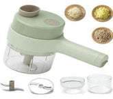4-in-1 Handheld Electric Vegetable Cutter & Garlic Slicer | Cordless Food Chopper with Filling Hole