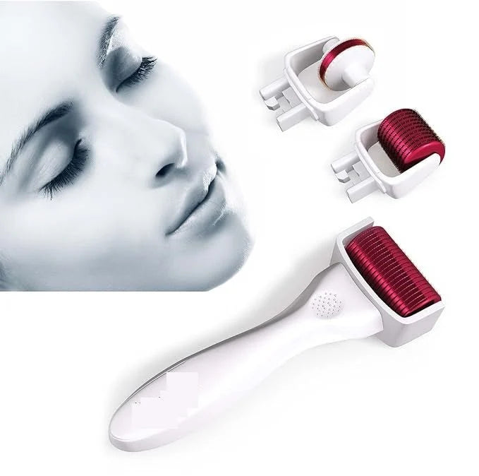 3-in-1 Dermaroller Microneedling Kit | Titanium Micro Needle Meso Roller for Face & Body