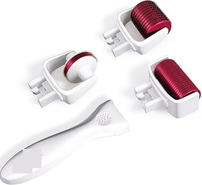 3-in-1 Dermaroller Microneedling Kit | Titanium Micro Needle Meso Roller for Face & Body