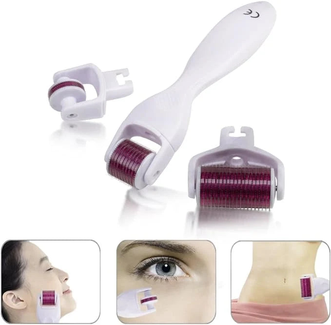 3-in-1 Dermaroller Microneedling Kit | Titanium Micro Needle Meso Roller for Face & Body