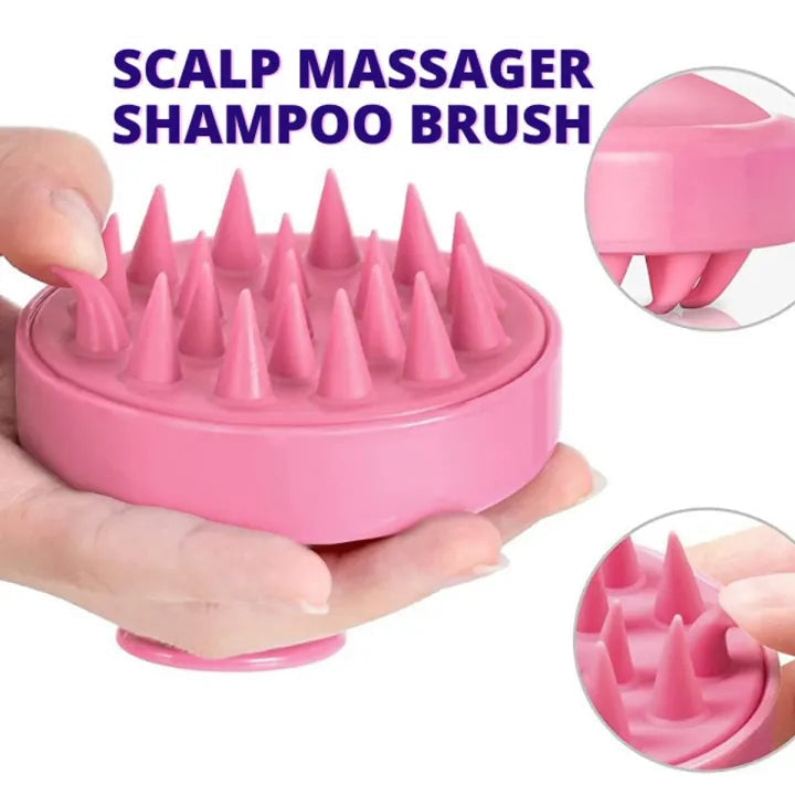 Ergonomic Silicone Shampoo Brush & Scalp Massager | Soft Bristle Cleansing Scrubber