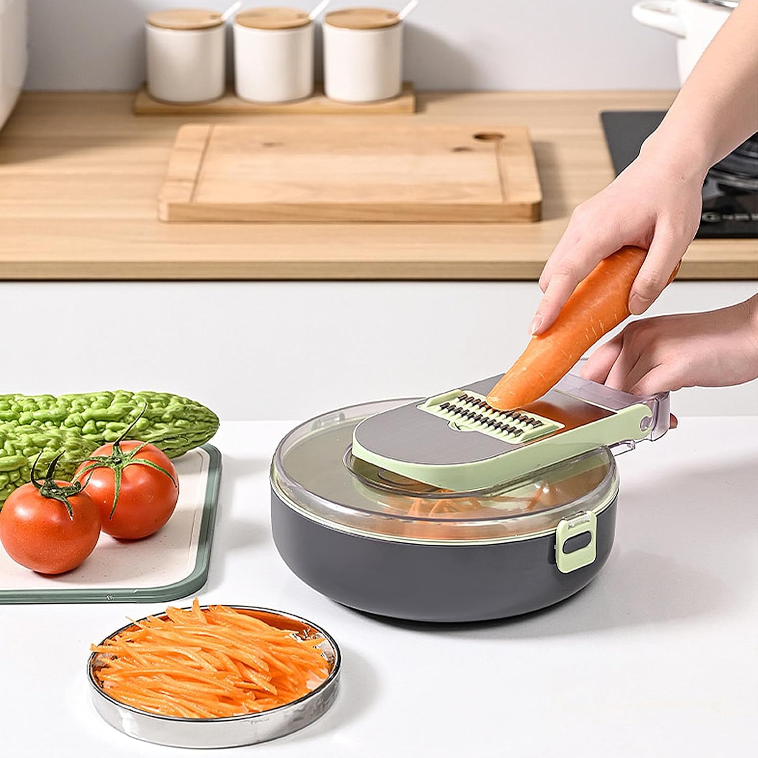 13-in-1 Vegetable Chopper & Mandoline Slicer Set | Multifunctional Onion Dicer with Drain Basket