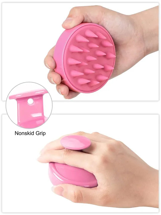 Ergonomic Silicone Shampoo Brush & Scalp Massager | Soft Bristle Cleansing Scrubber