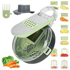 13-in-1 Vegetable Chopper & Mandoline Slicer Set | Multifunctional Onion Dicer with Drain Basket