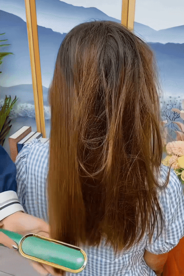 Fast Heating Hair Straightener Comb | Anti-Frizz Electric Hot Styling Brush for Curly Hair