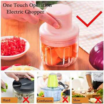 250ml Wireless Electric Garlic Chopper & Mini Food Processor | USB Rechargeable 45W Veggie Mincer