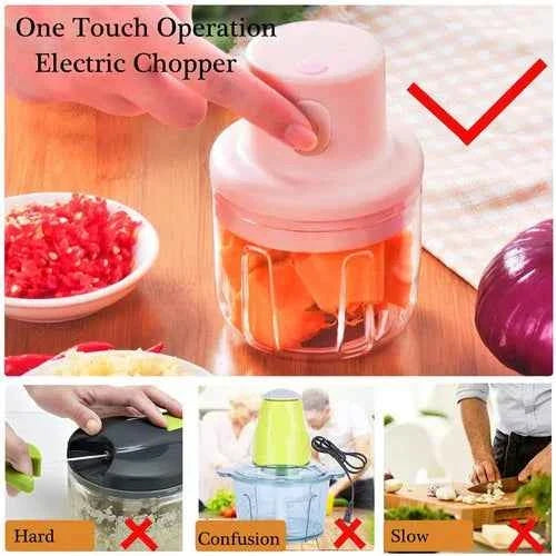 250ml Wireless Electric Garlic Chopper & Mini Food Processor | USB Rechargeable 45W Veggie Mincer