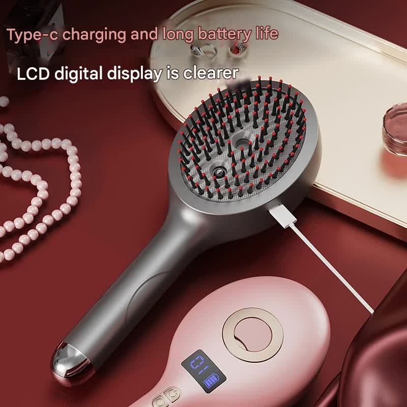 3-in-1 Electric Massage Spray Comb | Rechargeable Scalp Massager & Mist Hair Brush