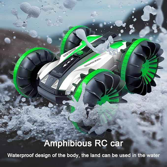 Amphibious Rc Car Remote Control Stunt Car 2 Sides Waterproof Driving On Water And Land 360 Rotate Electronic Vehicle Kids Gift