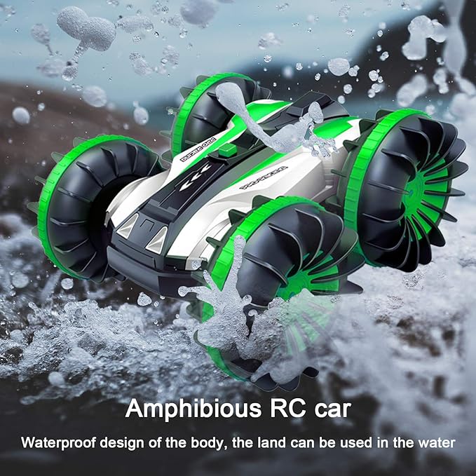 Amphibious Rc Car Remote Control Stunt Car 2 Sides Waterproof Driving On Water And Land 360 Rotate Electronic Vehicle Kids Gift