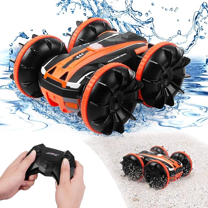 Amphibious Rc Car Remote Control Stunt Car 2 Sides Waterproof Driving On Water And Land 360 Rotate Electronic Vehicle Kids Gift