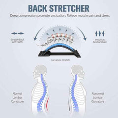 Adjustable Back Stretcher & Spine Cracker | Multi-Level Magnetic Lumbar Support for Lower Back Pain Relief