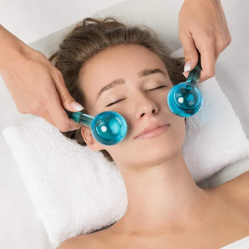 Cooling Facial Ice Globes Set (2 Pcs) | Cryo Face & Eye Massage Balls for Depuffing & Tightening