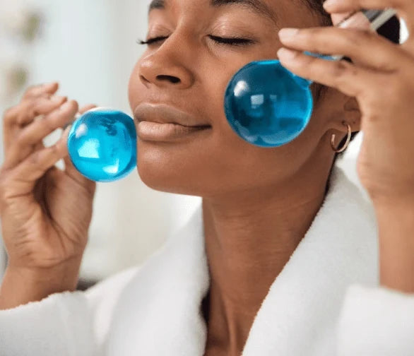 Cooling Facial Ice Globes Set (2 Pcs) | Cryo Face & Eye Massage Balls for Depuffing & Tightening