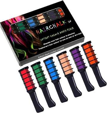 10-Piece Colorful Hair Dye Comb Set | Temporary Washable Chalk for Kids & Cosplay