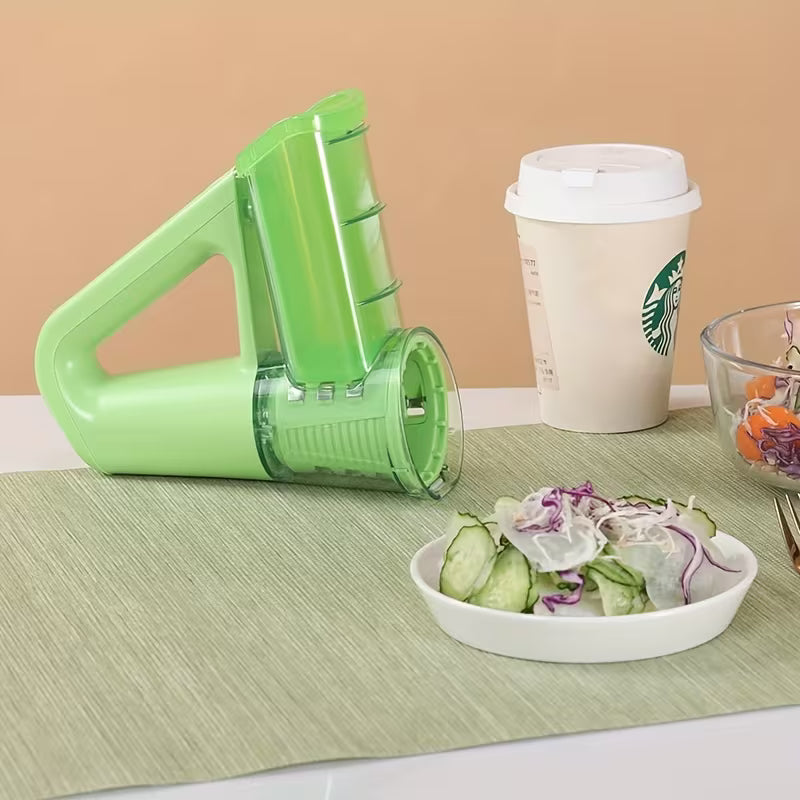 Electric Handheld Drum Vegetable Slicer & Salad Maker | Cordless Potato & French Fry Cutter
