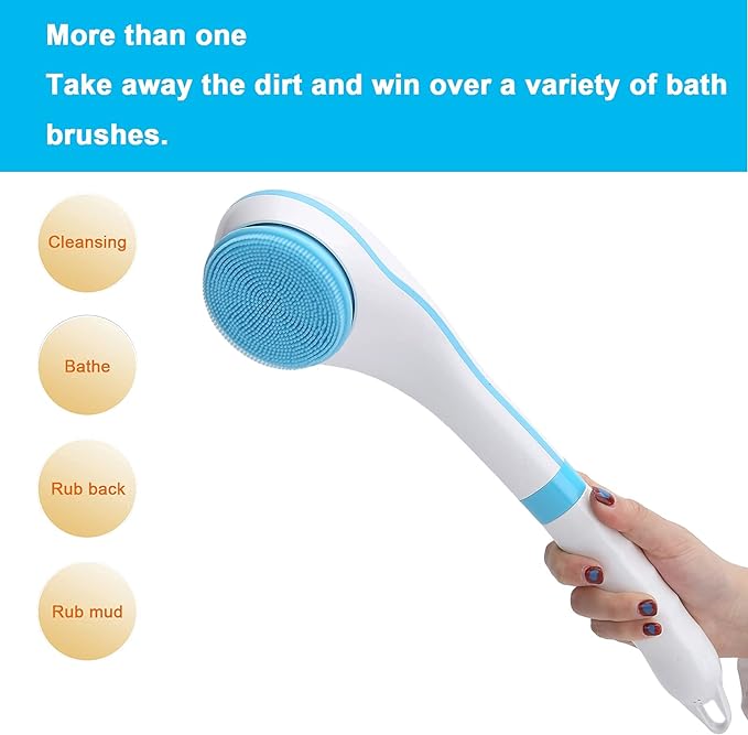 Brrnoo 360° Electric Body Bath Brush & Back Scrubber | 5-in-1 IPX7 Waterproof Shower Massager