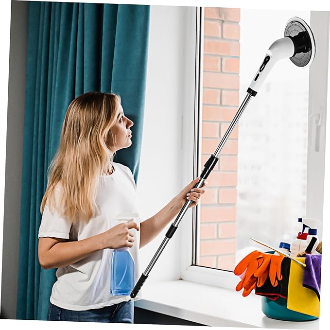 Electric Spin Scrubber Power Cleaning Brush | Extendable Cordless Bathroom & Kitchen Scrubber