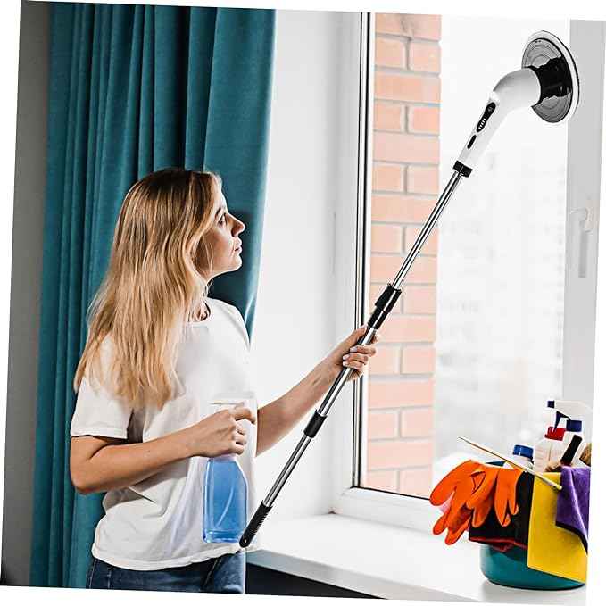 Electric Spin Scrubber Power Cleaning Brush | Extendable Cordless Bathroom & Kitchen Scrubber