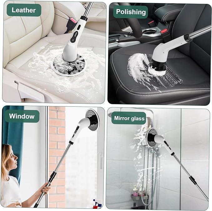 Electric Spin Scrubber Power Cleaning Brush | Extendable Cordless Bathroom & Kitchen Scrubber