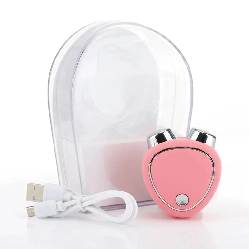 Microcurrent Facial Lifting Massager & Roller | EMS Sonic Vibration Face Firming Device