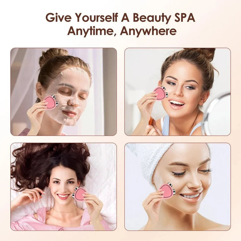 Microcurrent Facial Lifting Massager & Roller | EMS Sonic Vibration Face Firming Device