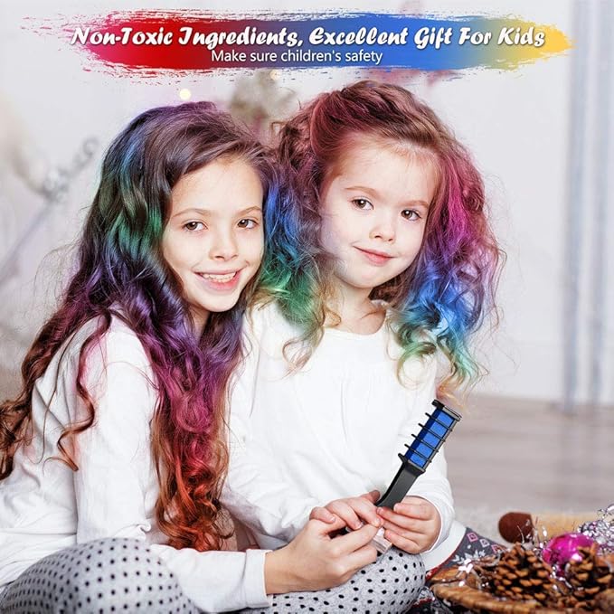 HairChalk Instant Hair Color Comb Set (Pack of 6) | Washable Temporary Dye for Kids & Adults