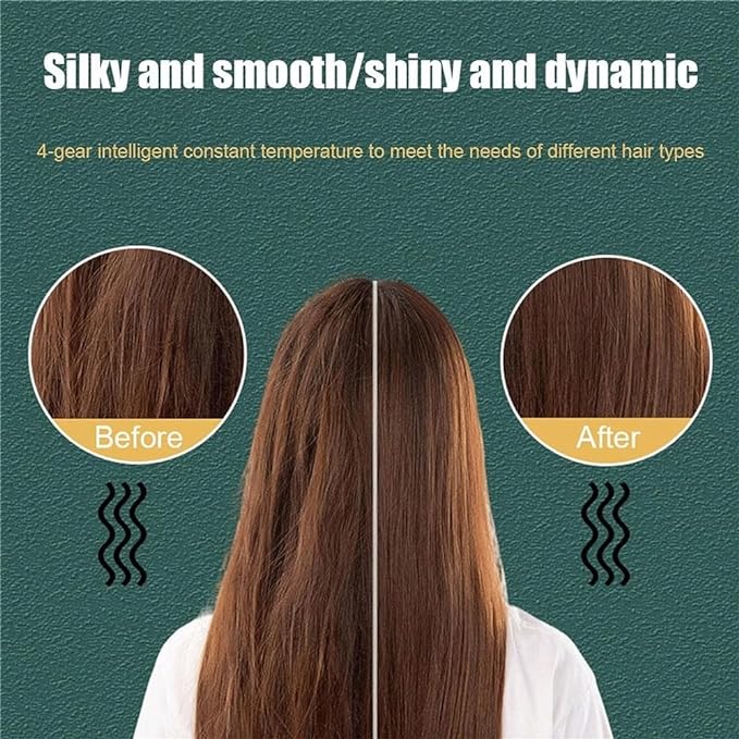 Fast Heating Hair Straightener Comb | Anti-Frizz Electric Hot Styling Brush for Curly Hair