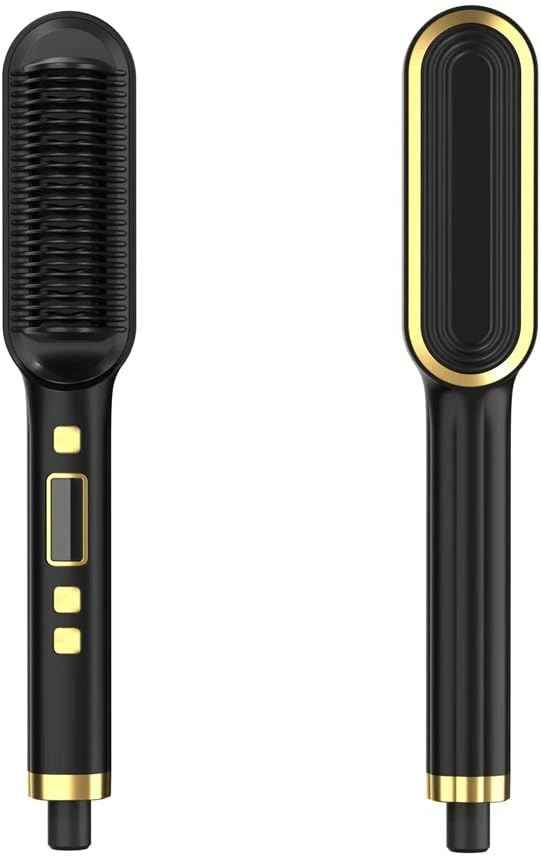 Fast Heating Hair Straightener Comb | Anti-Frizz Electric Hot Styling Brush for Curly Hair