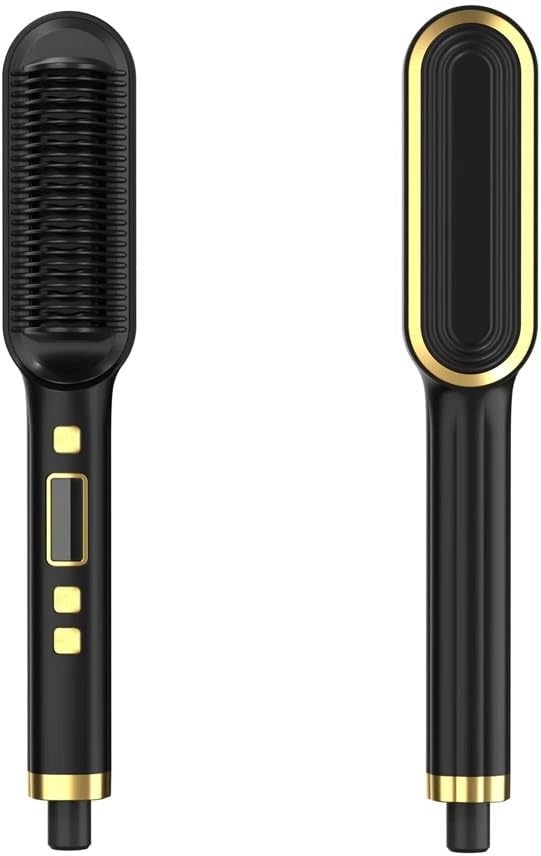 Fast Heating Hair Straightener Comb | Anti-Frizz Electric Hot Styling Brush for Curly Hair