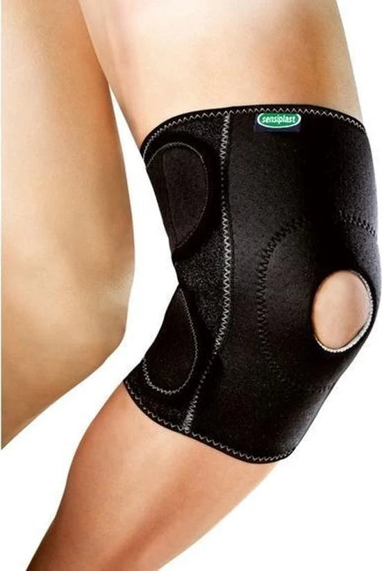 Open Patella Knee Support Brace | Adjustable Biofeedbac™ Compression Bandage with Spiral Stays