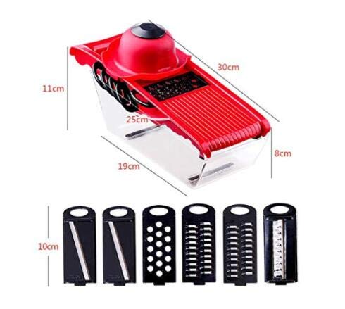 10-in-1 Multi-functional Vegetable Slicer & Shredder | Mandoline Cutter with 6 Blades & Hand Guard