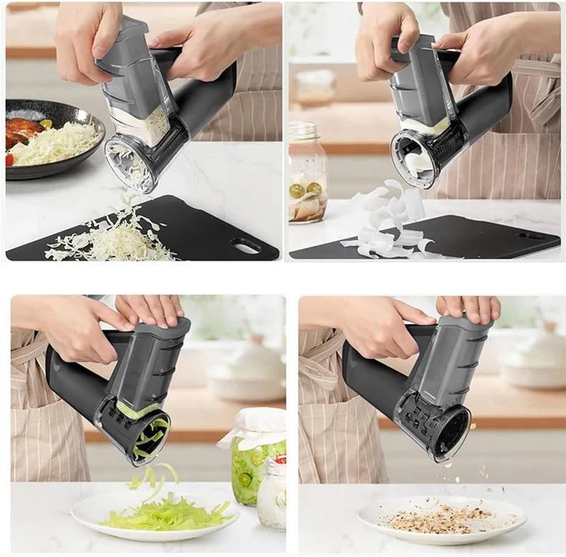 Multifunctional Electric Cheese Grater & Rotary Slicer | 40W Portable Salad Maker & Shaved Ice Machine