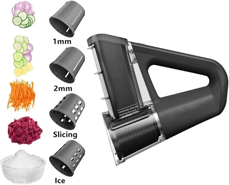 Multifunctional Electric Cheese Grater & Rotary Slicer | 40W Portable Salad Maker & Shaved Ice Machine