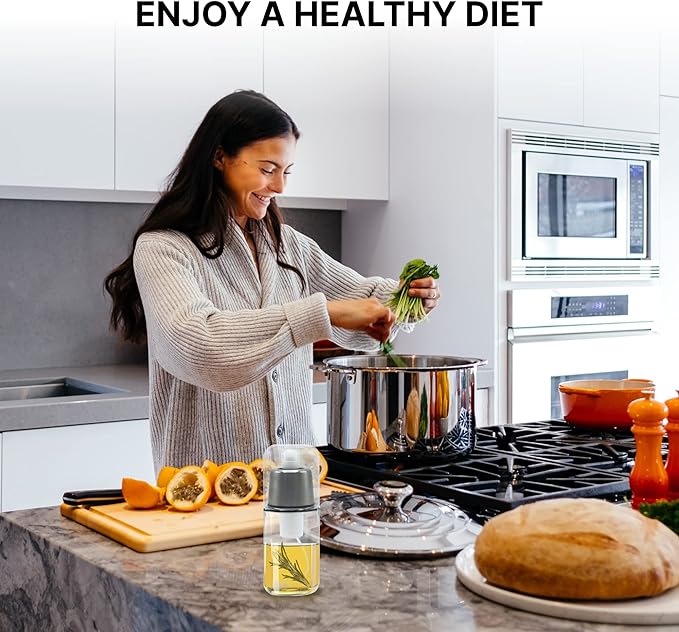 170ml Premium Glass Oil Sprayer & Dispenser Bottle for Healthy Cooking | Precision Oil Mister