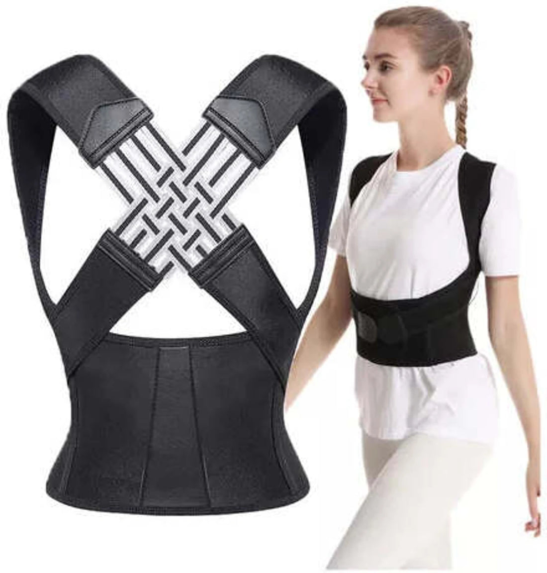 Adjustable Back Posture Corrector & Spine Support Brace | Breathable Upper Back & Neck Hump Belt