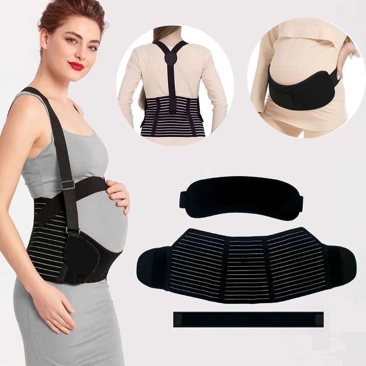NeoTech Care Pregnancy Support Maternity Belt, Waist/Back/Abdomen Band, Belly Brace, Black