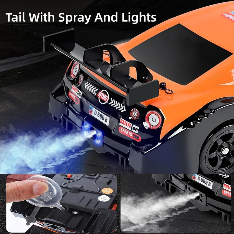 4WD High-Speed Remote Control Drift Car with LED Headlights (1/24 Scale)