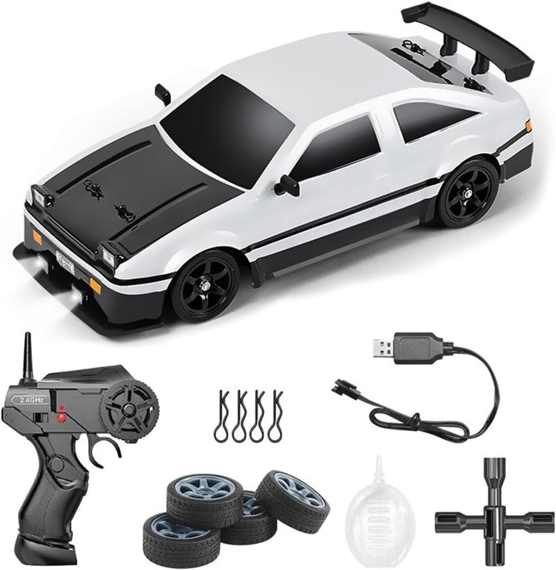 4WD High-Speed Remote Control Drift Car with LED Headlights (1/24 Scale)