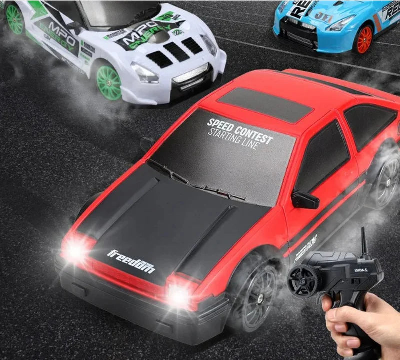 4WD High-Speed Remote Control Drift Car with LED Headlights (1/24 Scale)