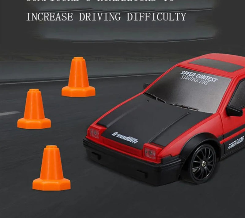4WD High-Speed Remote Control Drift Car with LED Headlights (1/24 Scale)