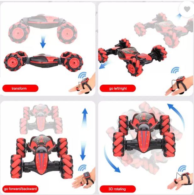 Gesture Sensing Remote Control Stunt Car with Hand Watch & 360° Drift Lights