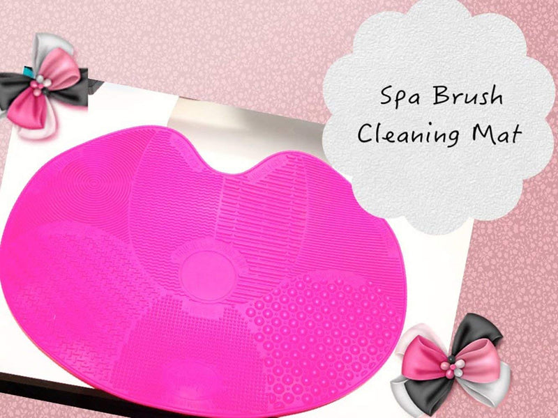 Silicone Makeup Brush Cleaning Mat with Suction Cups | 7-Texture Cosmetic Scrubber Pad