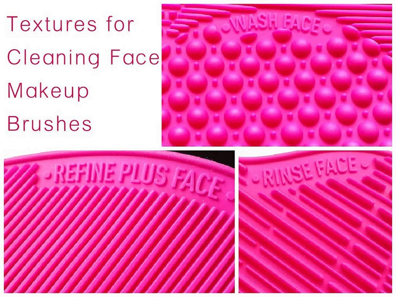 Silicone Makeup Brush Cleaning Mat with Suction Cups | 7-Texture Cosmetic Scrubber Pad
