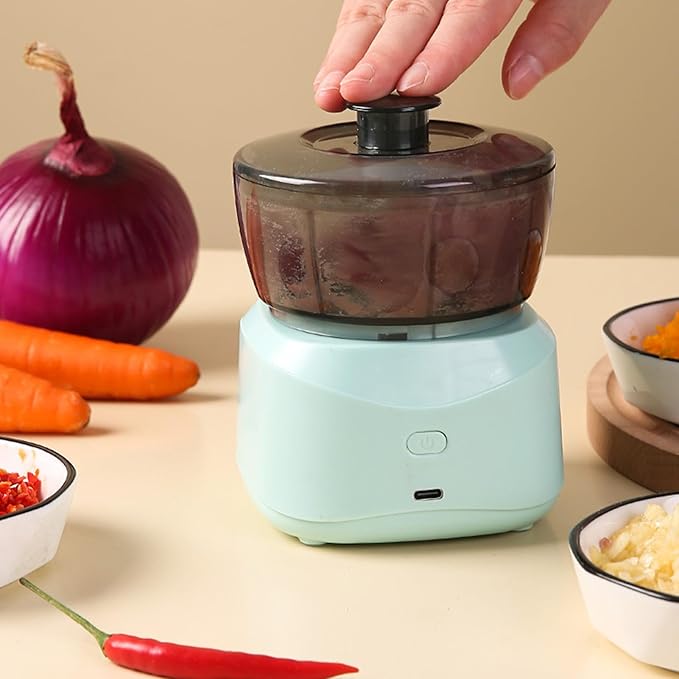Mini Electric Food Processor & Garlic Chopper (45W) | Portable USB Rechargeable Meat & Veggie Grinder