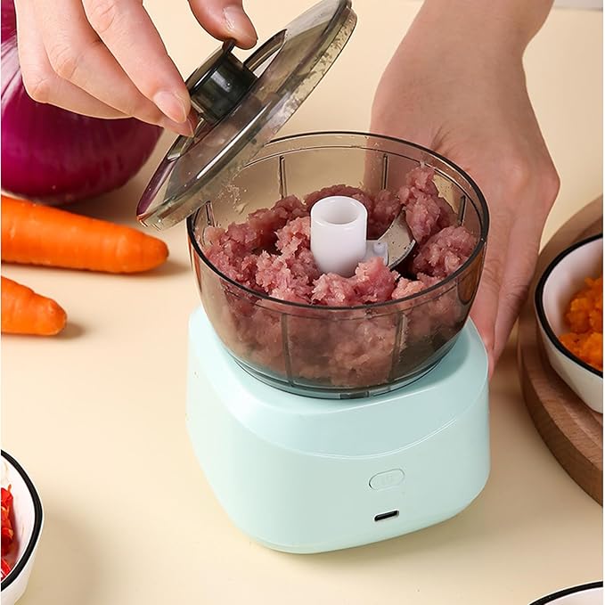 Mini Electric Food Processor & Garlic Chopper (45W) | Portable USB Rechargeable Meat & Veggie Grinder